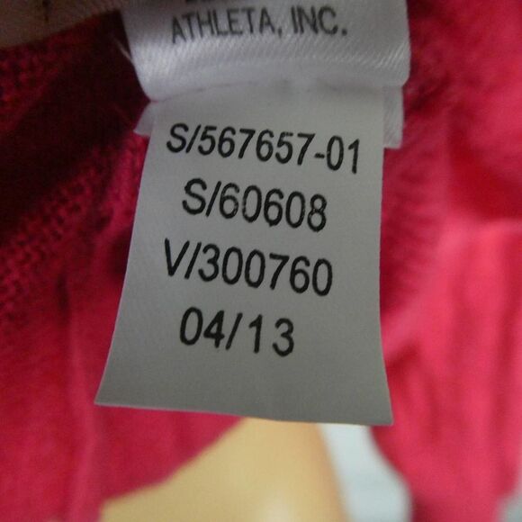 Athleta Linen Cotton Blend Wide Neck Pullover Sweater Pink Ribbed Contrast XS - Picture 9 of 10